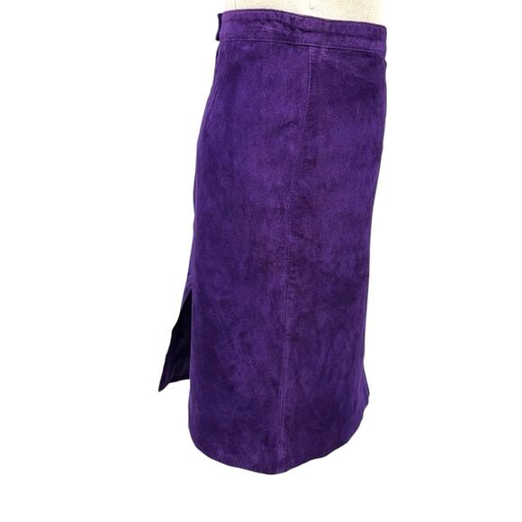 Rock Creek Suede Leather Boho Western Purple Skirt Size 12 Vintage - Picture 2 of 10